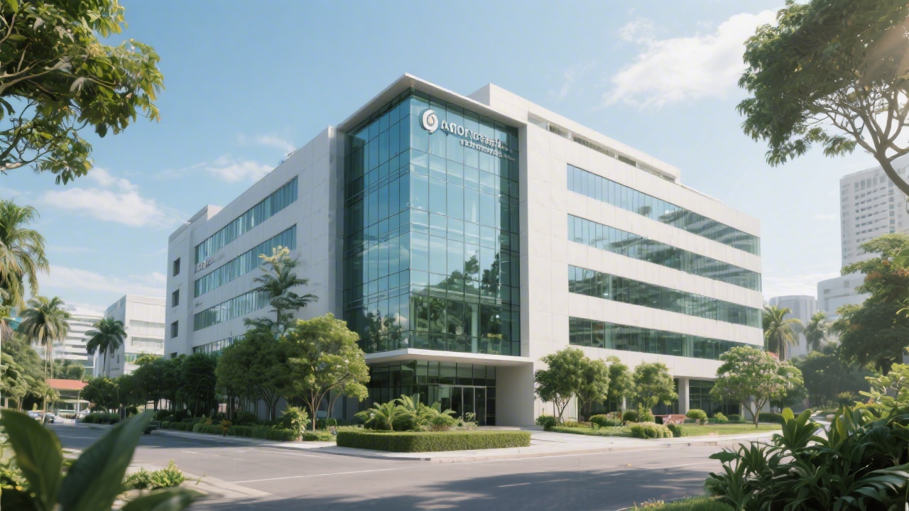 Exterior view of a contemporary office building in Petaling Jaya with glass façade and surrounding greenery, representing the local base of operations.